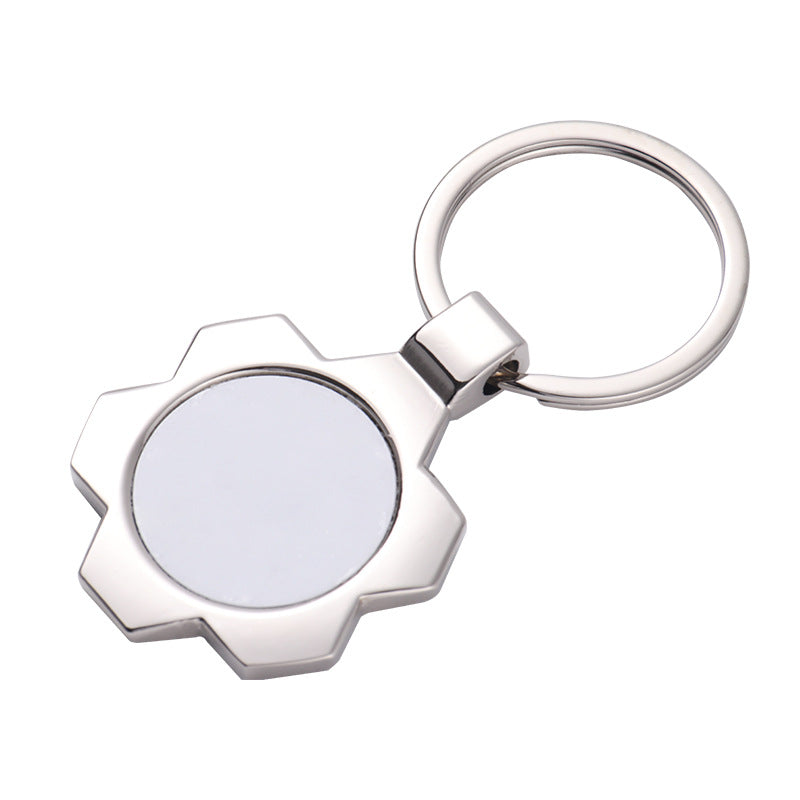 Wholesale 2023 Heat Transfer Double Sided Turn Blank Round Corner Square Single Plate Metal Keychain